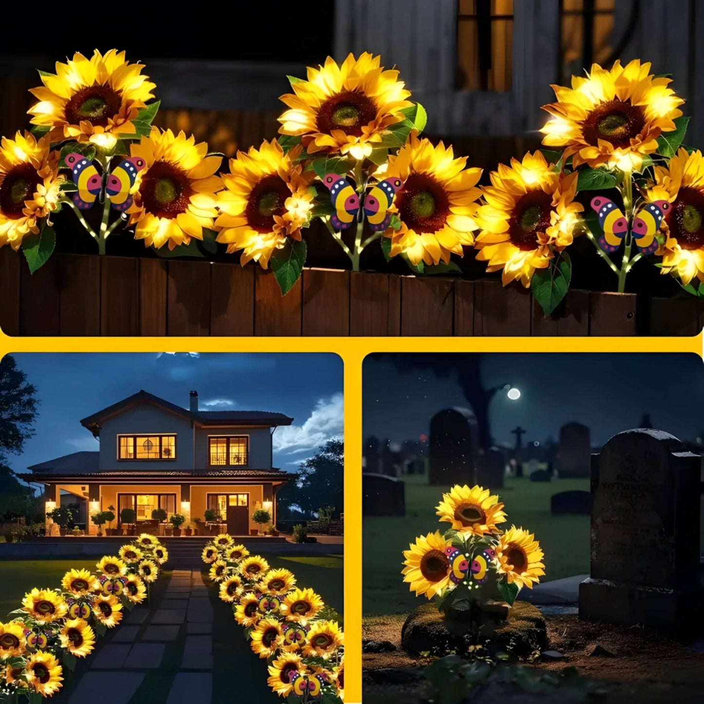 Gardinea® Solar Sunflower LED Lights