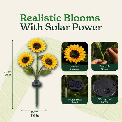 Gardinea® Solar Sunflower LED Lights