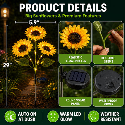 Gardinea® Solar Sunflower LED Lights
